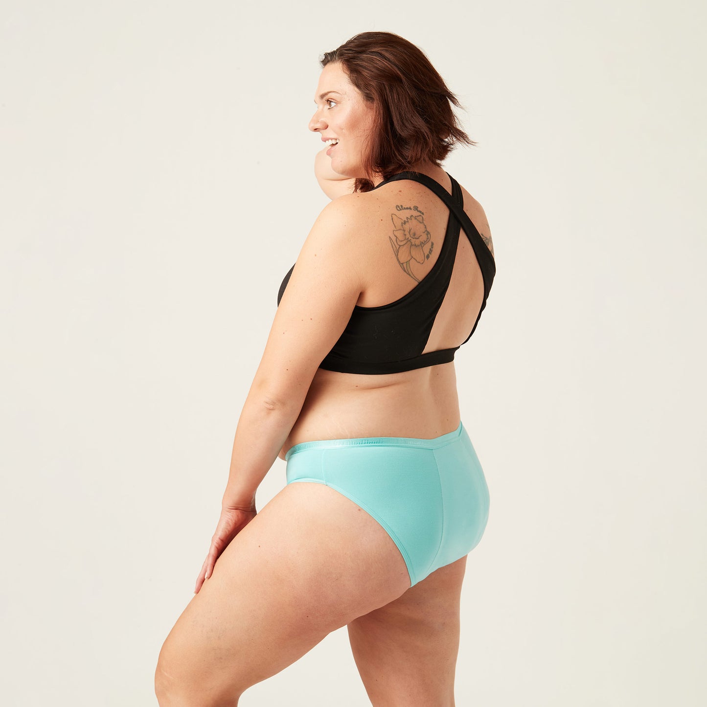 Large lady wearing Modibodi period underwear