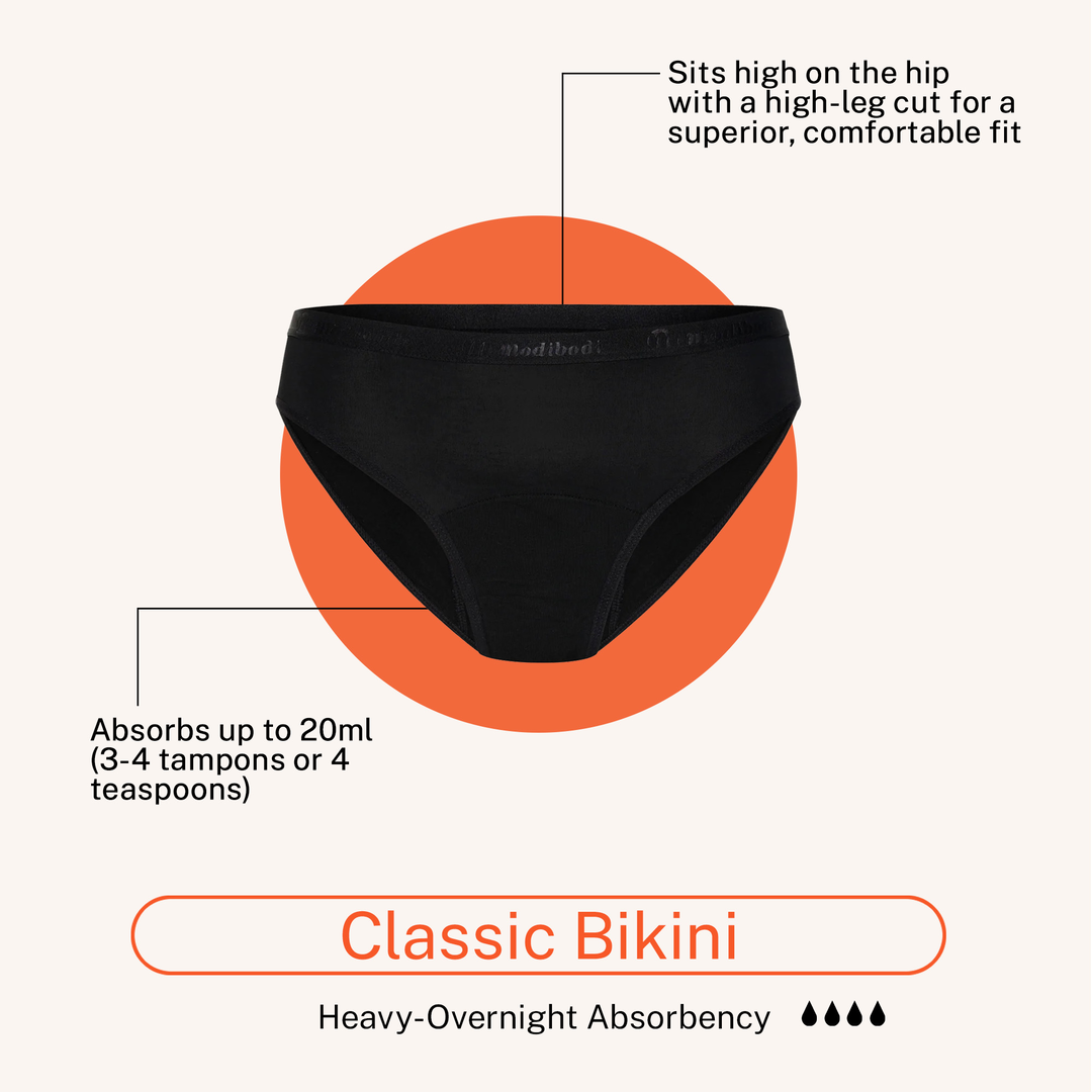 Modibodi Period Underwear - Classic Bikini Cut - Heavy Menstruation