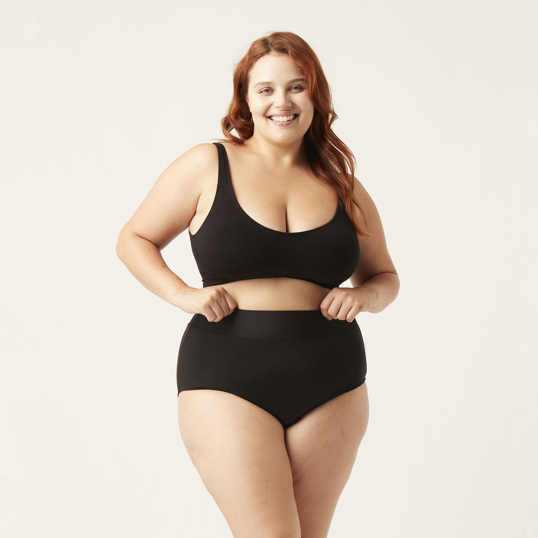 Size 16 High waist Modibodi Bikini on red haired girl
