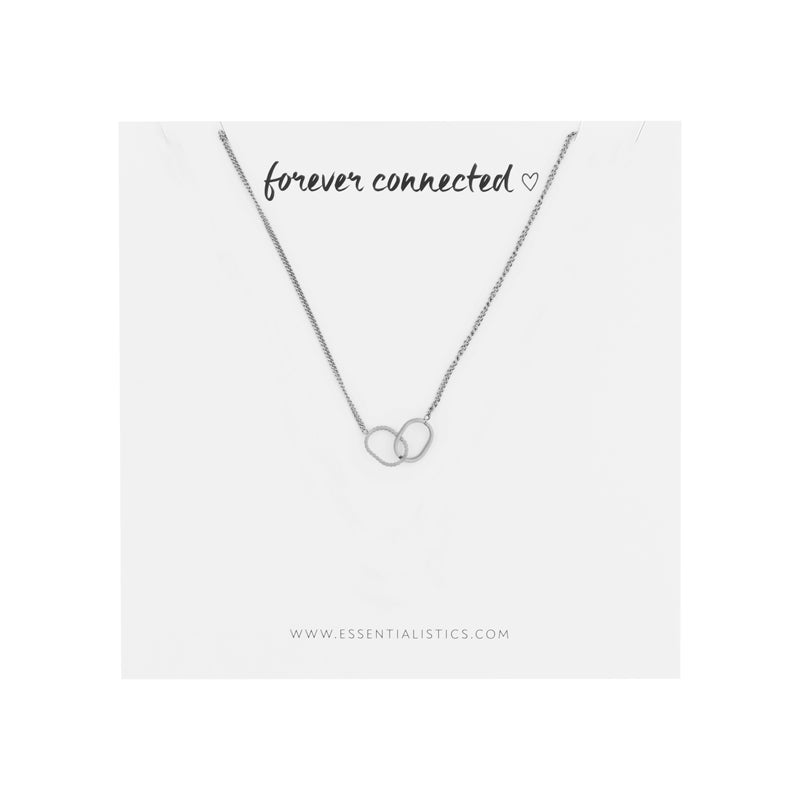 Silver Necklace with connecting ovals. 