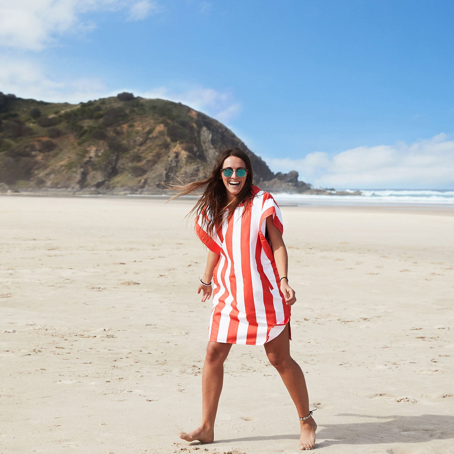 Girl on Beach with Ponch