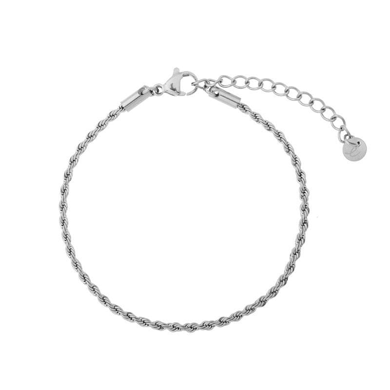 Simple style anklet in silver 