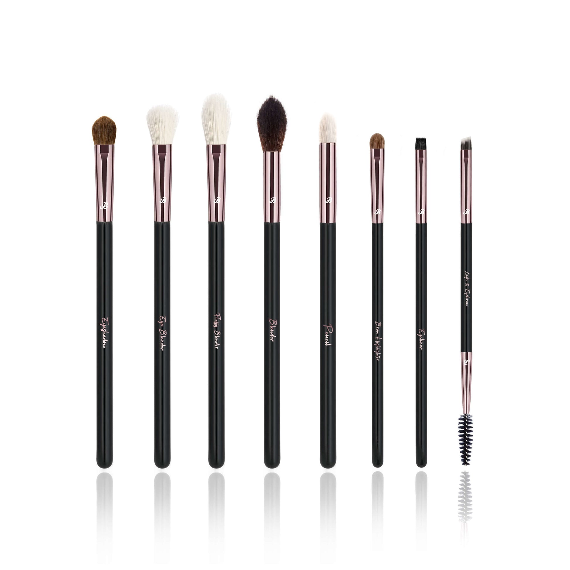 Set of 8 Makeup Brushes for eyes. 