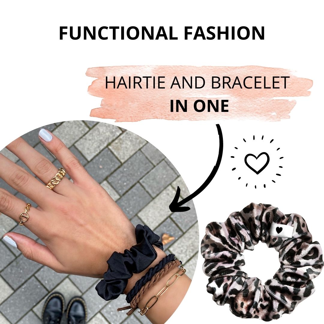leopard scrunchie and bracelet