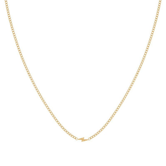 Gold Lightning Strike Necklace 