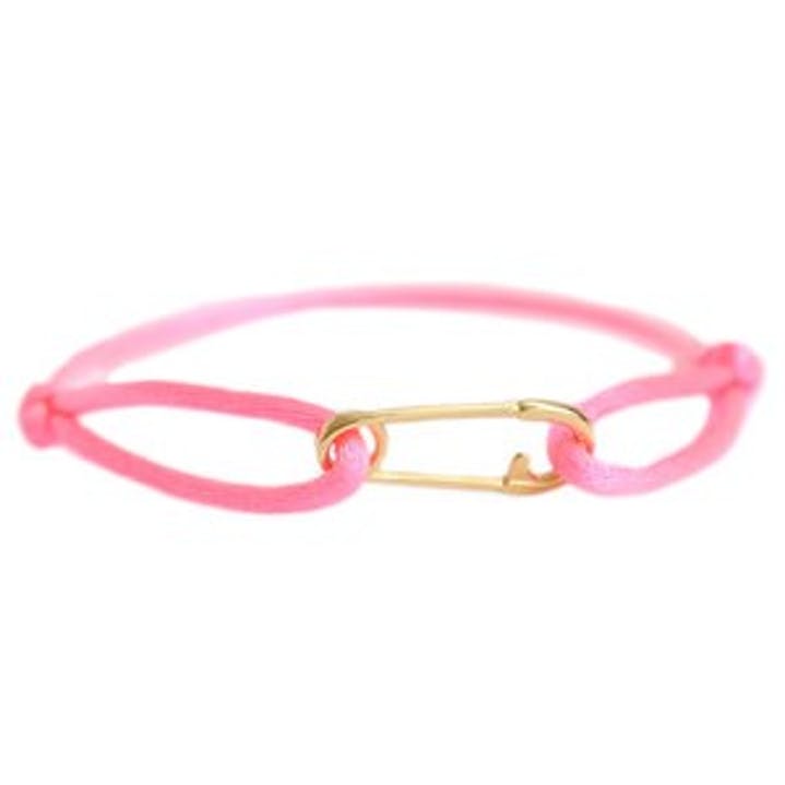 Neon Pink Safety Pin Bracelet 