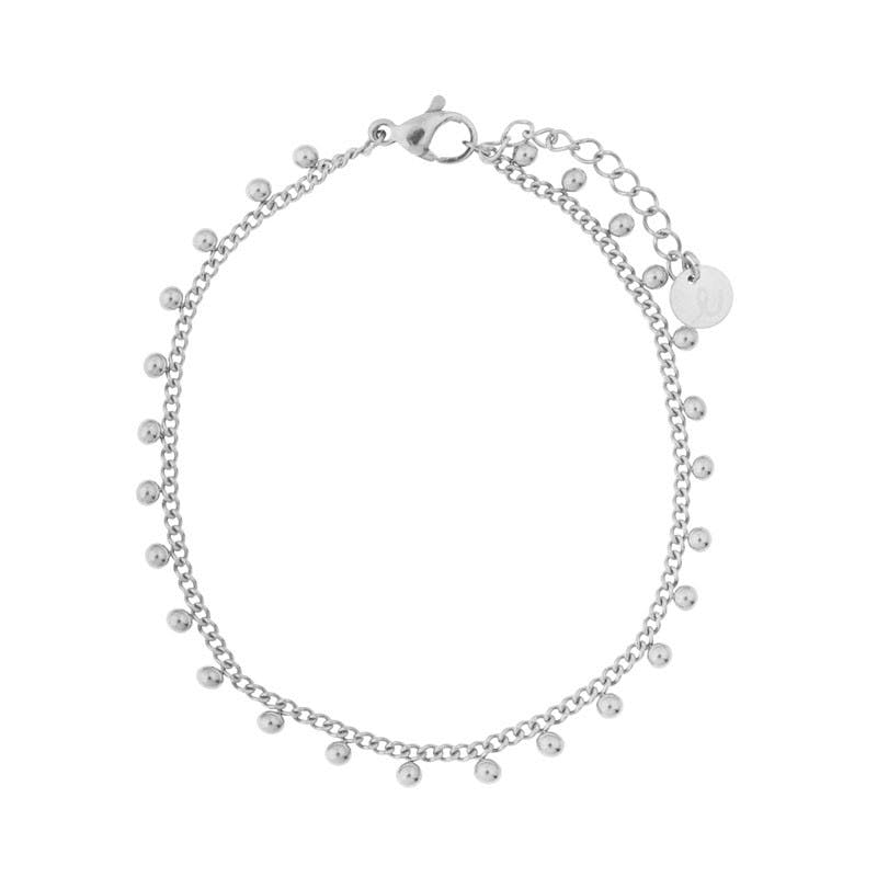 Silver Anklet with Tiny Dots 