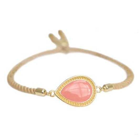 Coral Gold Rope Bracelet 